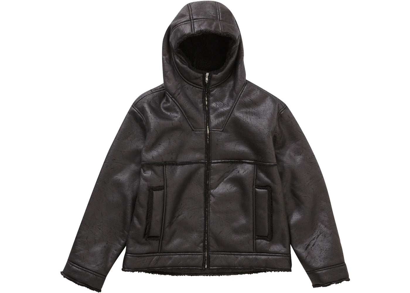 Supreme Faux Shearling Hooded Jacket (SS23) Black