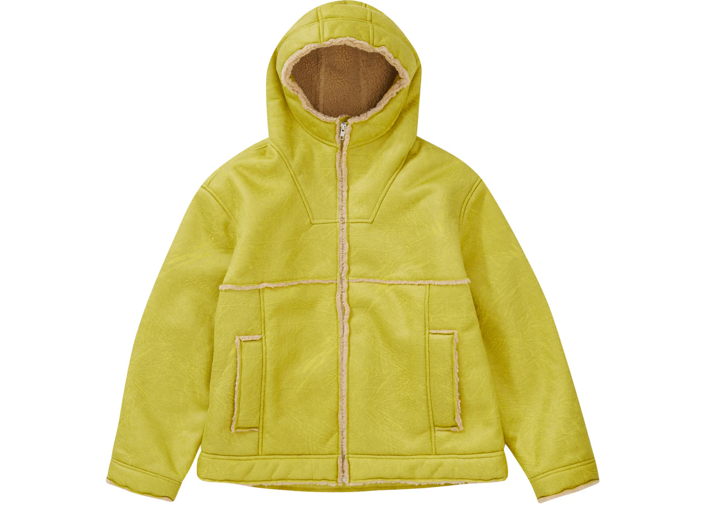 Supreme Faux Shearling Hooded Jacket (SS23) Citrus