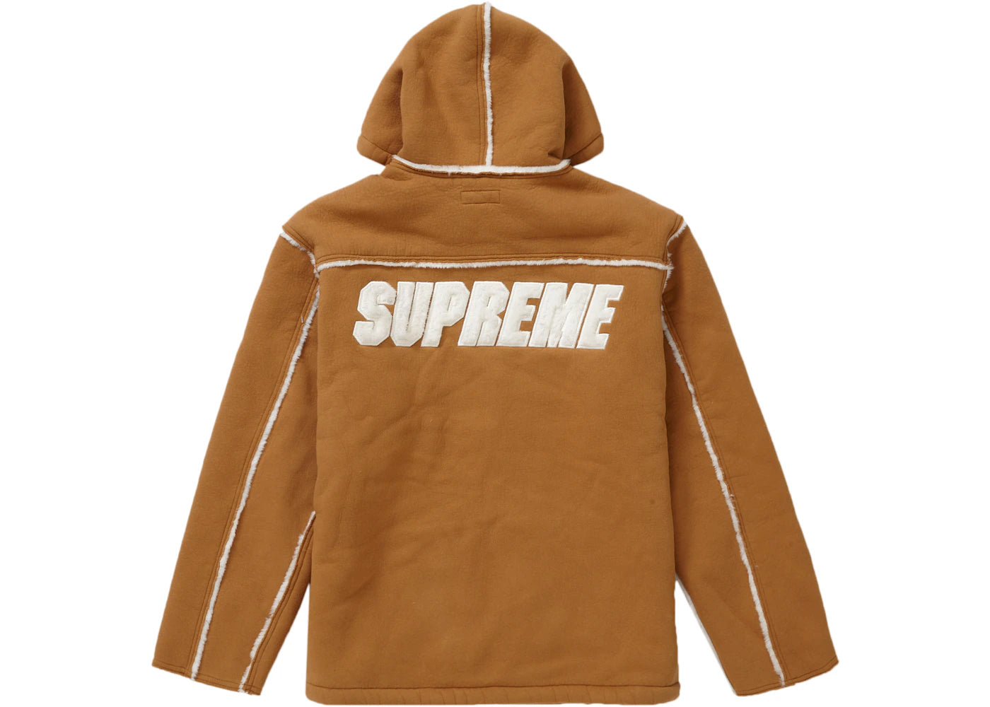 Supreme Faux Shearling Hooded Jacket Tan