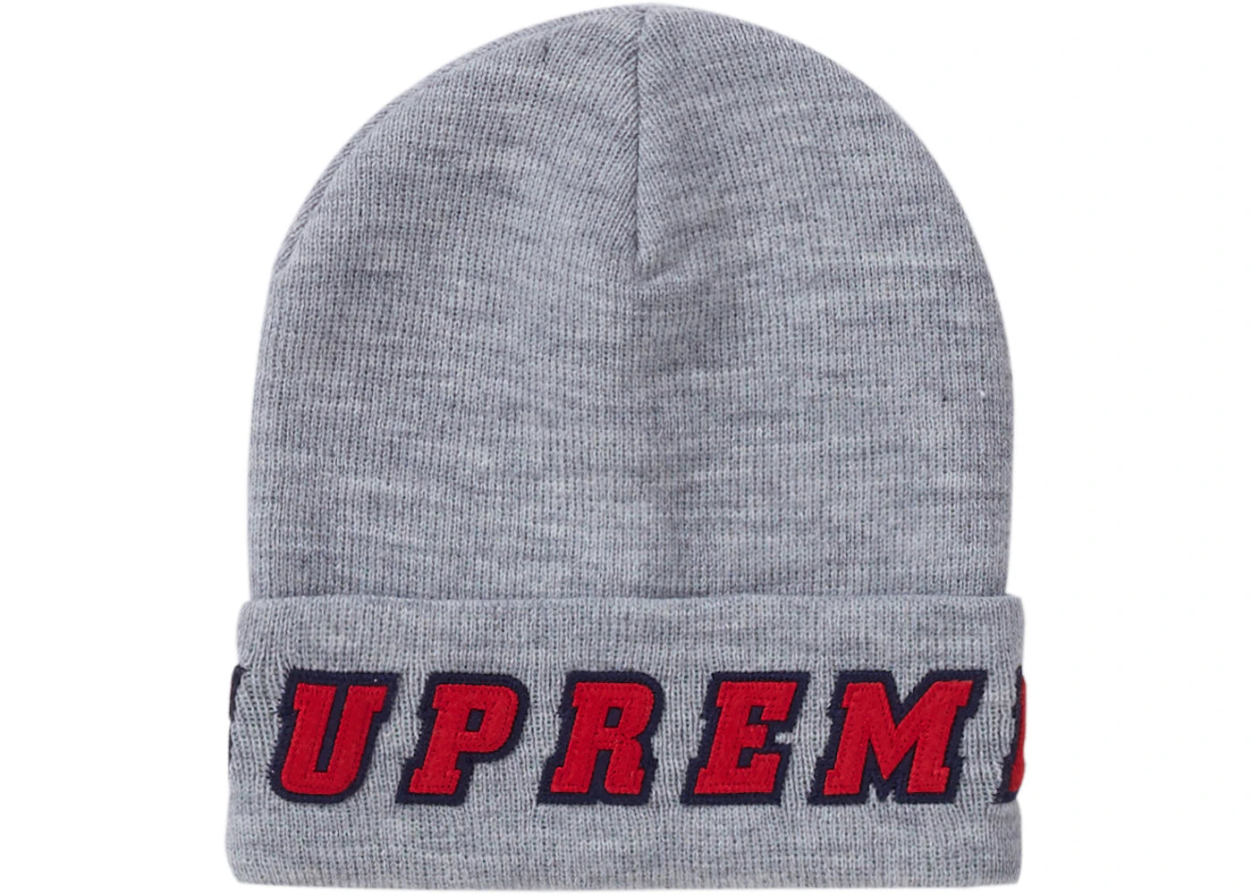 Supreme Felt Logo Beanie Heather Grey