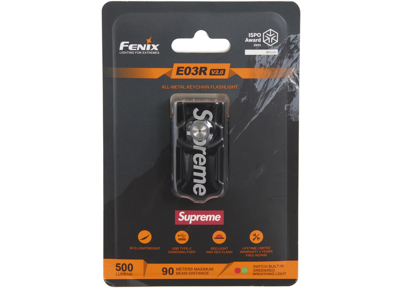 Supreme Fenix E03R Flashlight Keychain Black