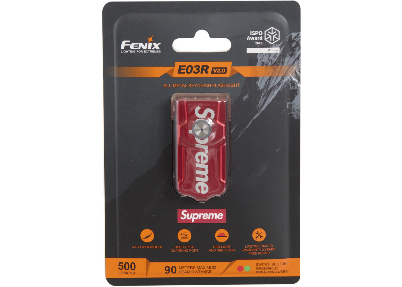 Supreme Fenix E03R Flashlight Keychain Red
