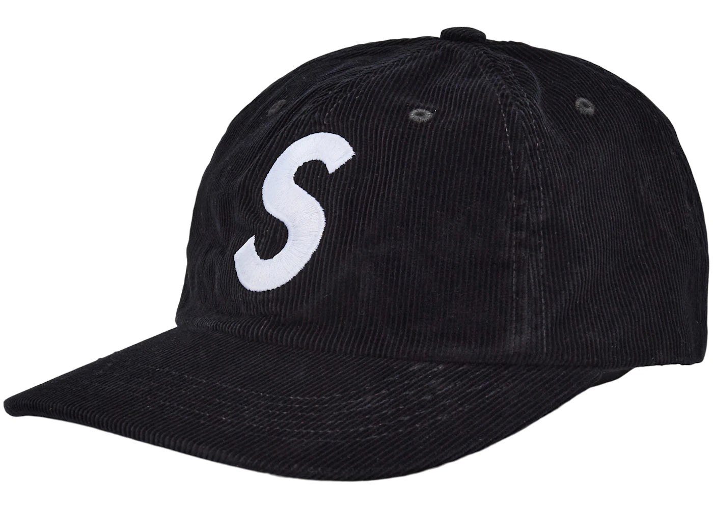 Supreme Fine Wale Corduroy S Logo 6-Panel Black