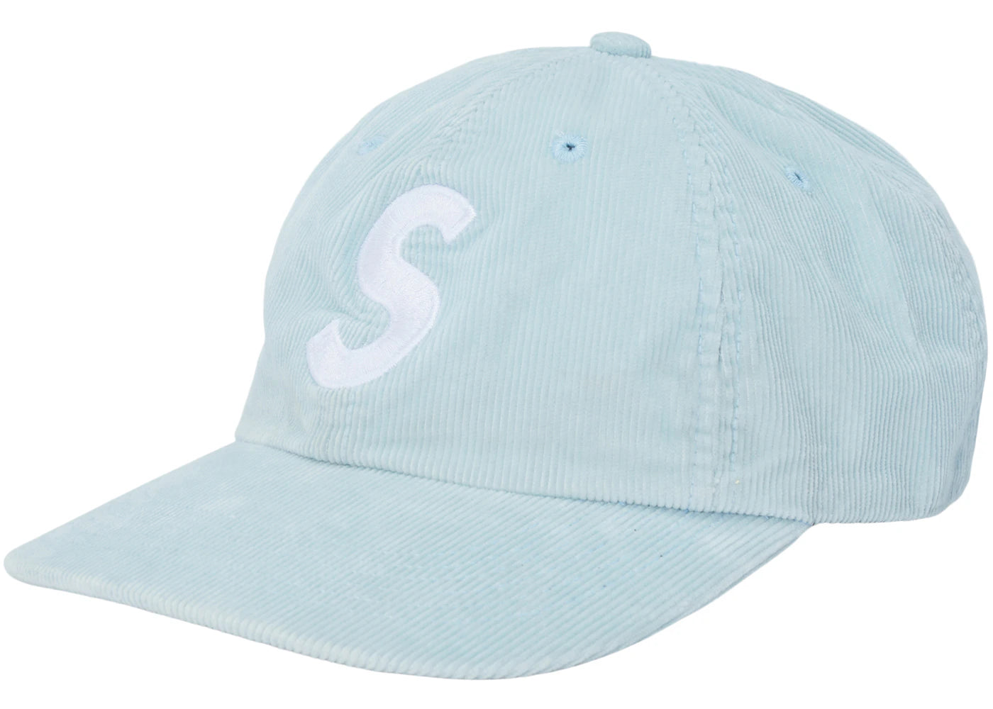 Supreme Fine Wale Corduroy S Logo 6-Panel Light Blue