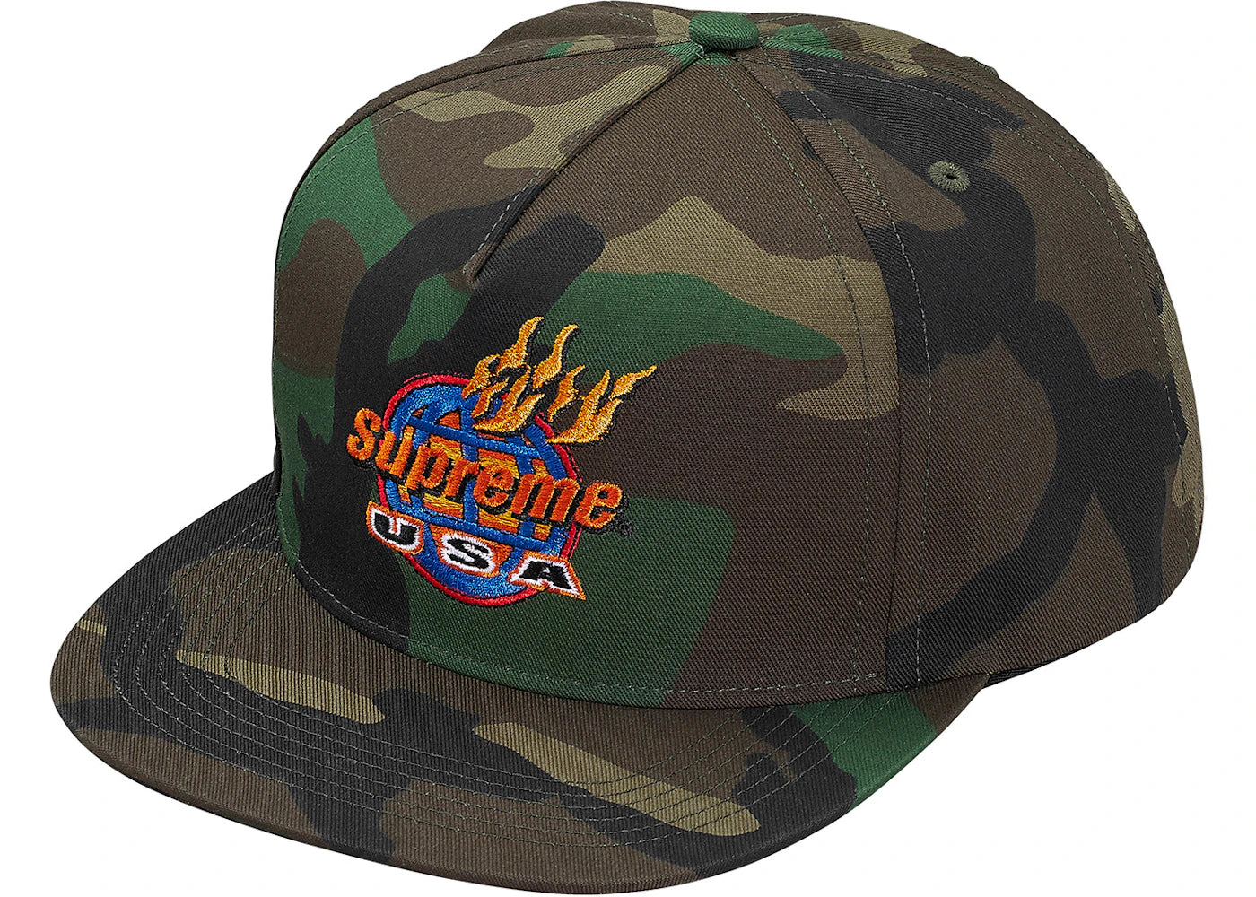 Supreme Fire 5-Panel Woodland Camo