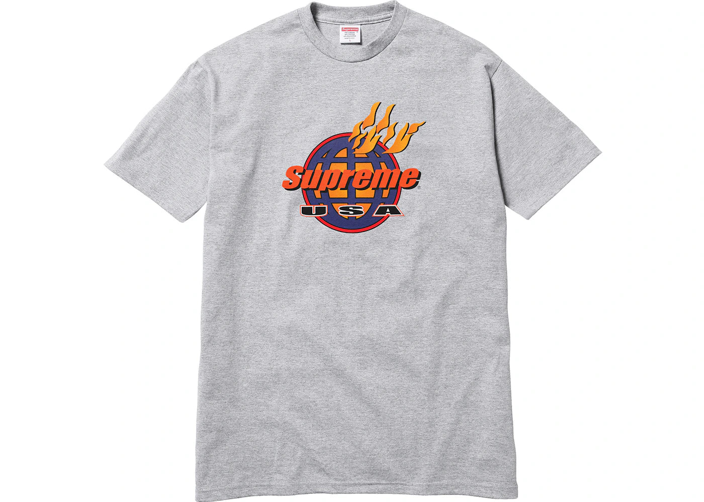 Supreme Fire Tee Heather Grey
