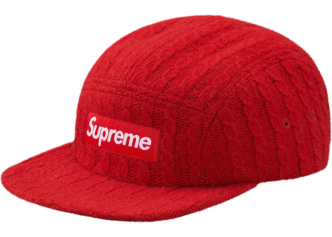 Supreme Fitted Cable Knit Camp Cap Red