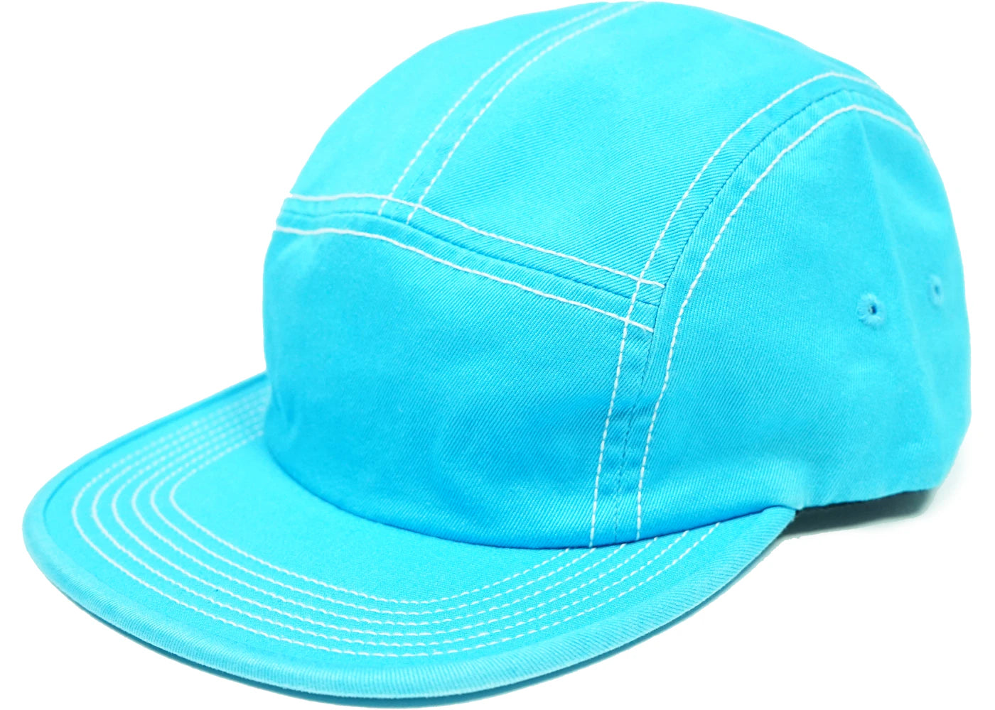 Supreme Fitted Rear Patch Camp Cap Neon Blue