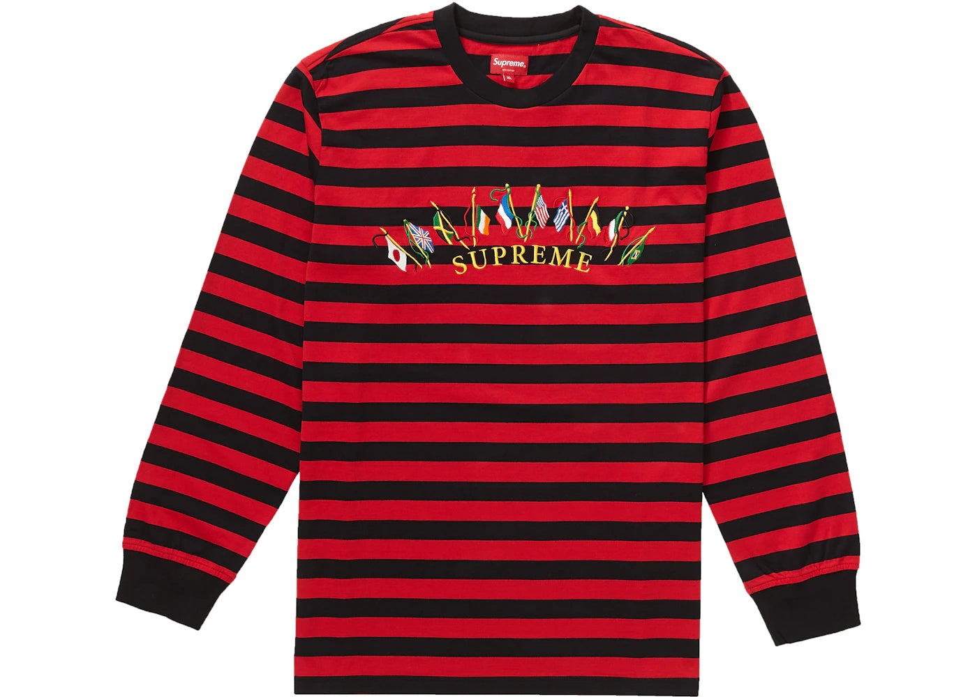 Supreme Flags L/S Top Red Stripe