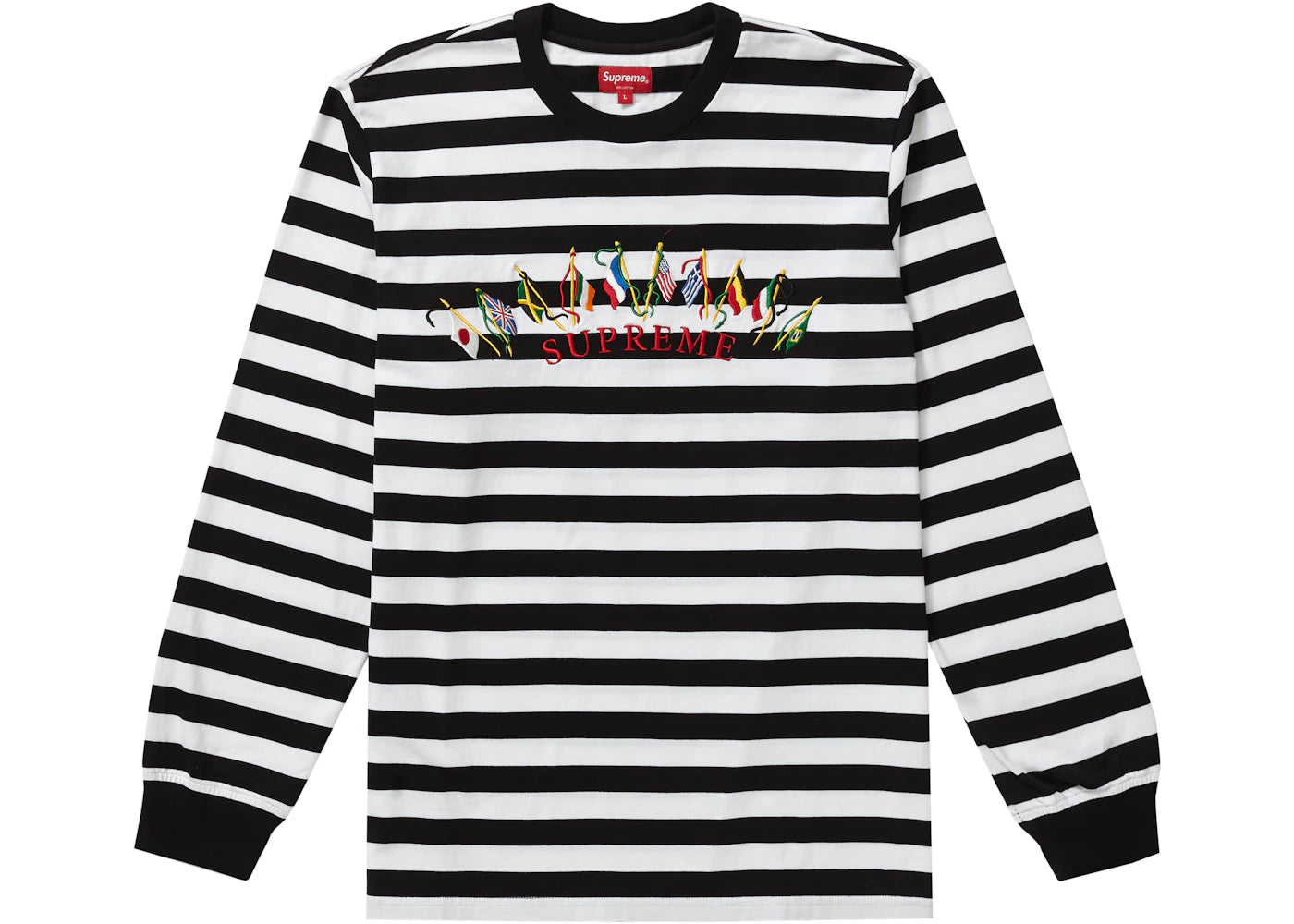 Supreme Flags L/S Top White Stripe