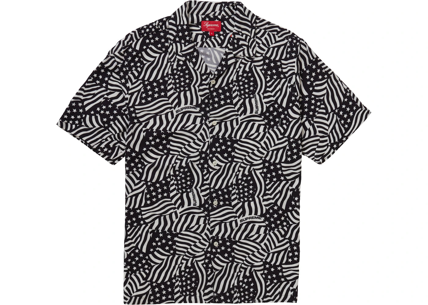 Supreme Flags Rayon S/S Shirt Black Flags