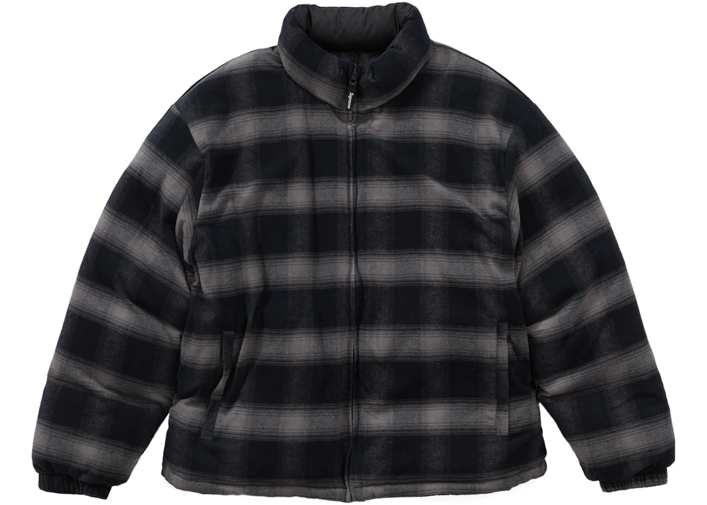 Supreme Flannel Reversible Puffer Jacket Black