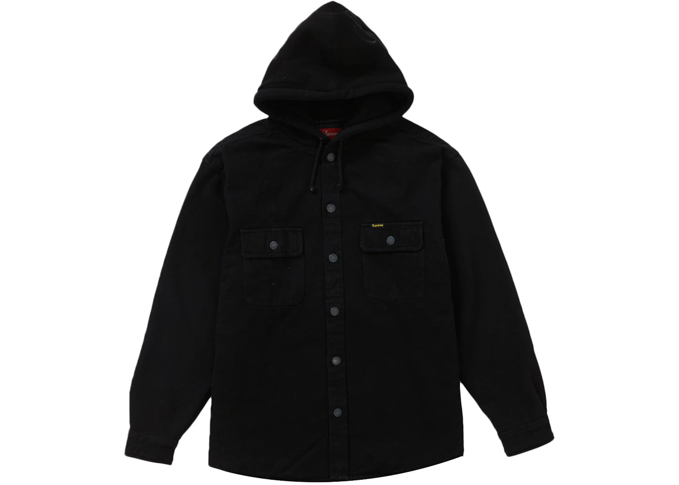 Supreme Fleece Hooded Denim Shirt Black