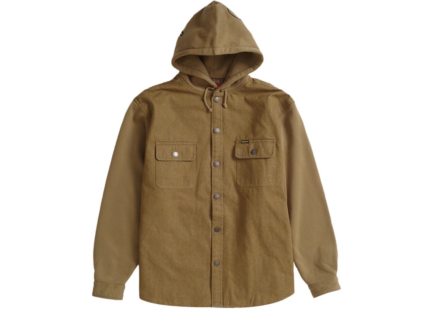 Supreme Fleece Hooded Denim Shirt Brown