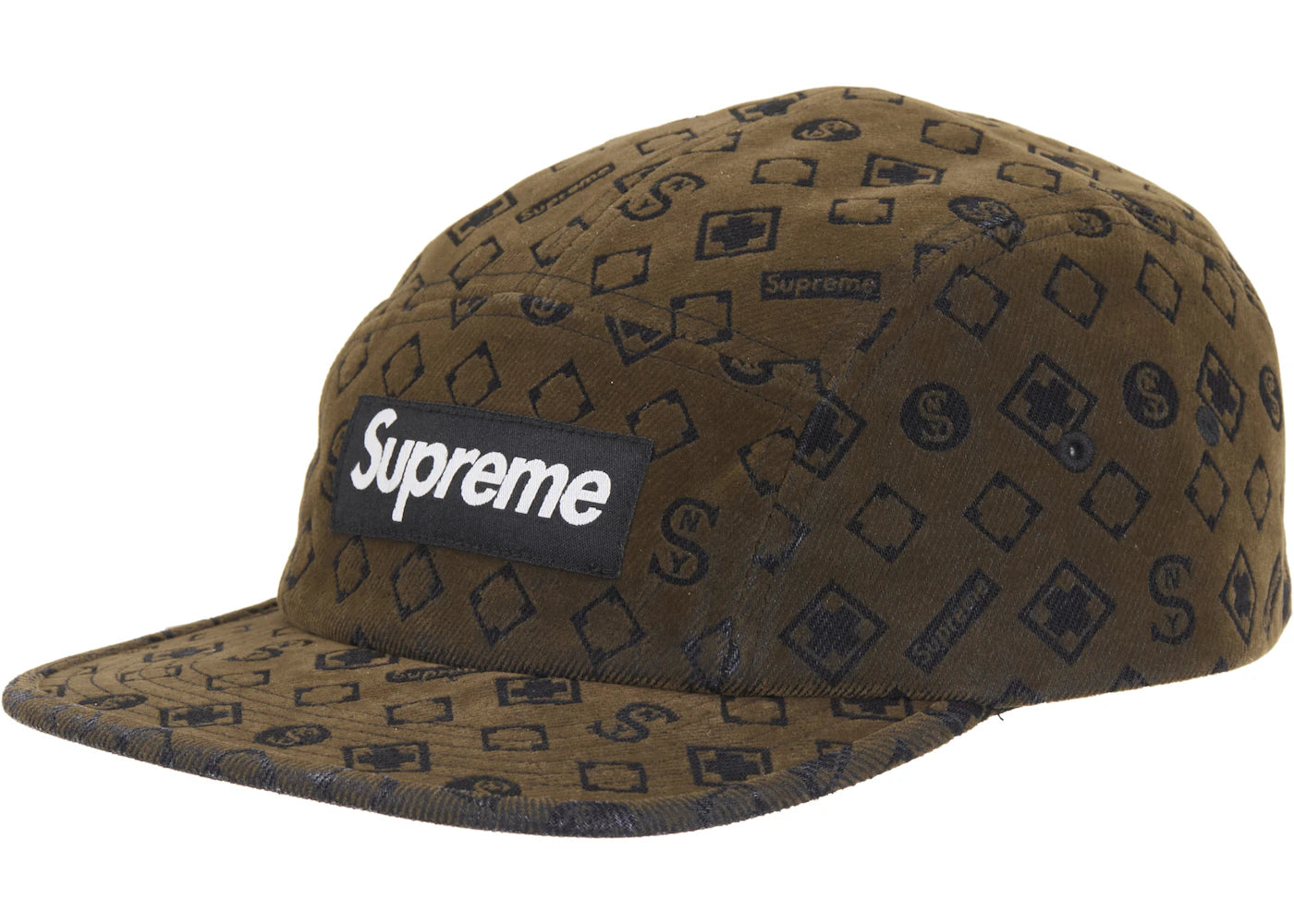 Supreme Flocked Denim Camp Cap Black