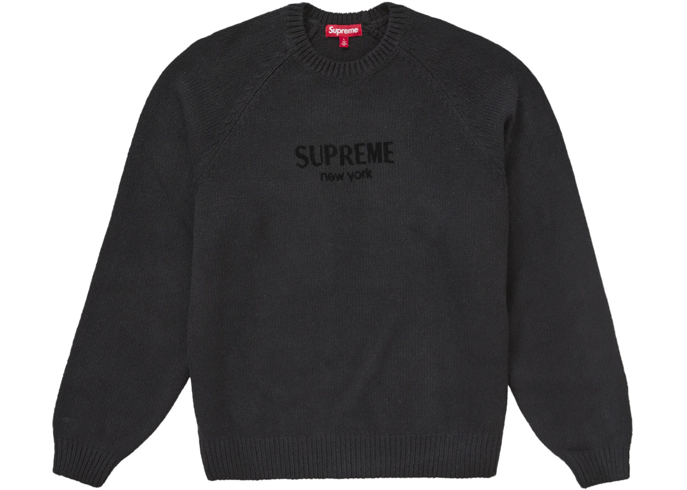 Supreme Flocked Logo Sweater Black