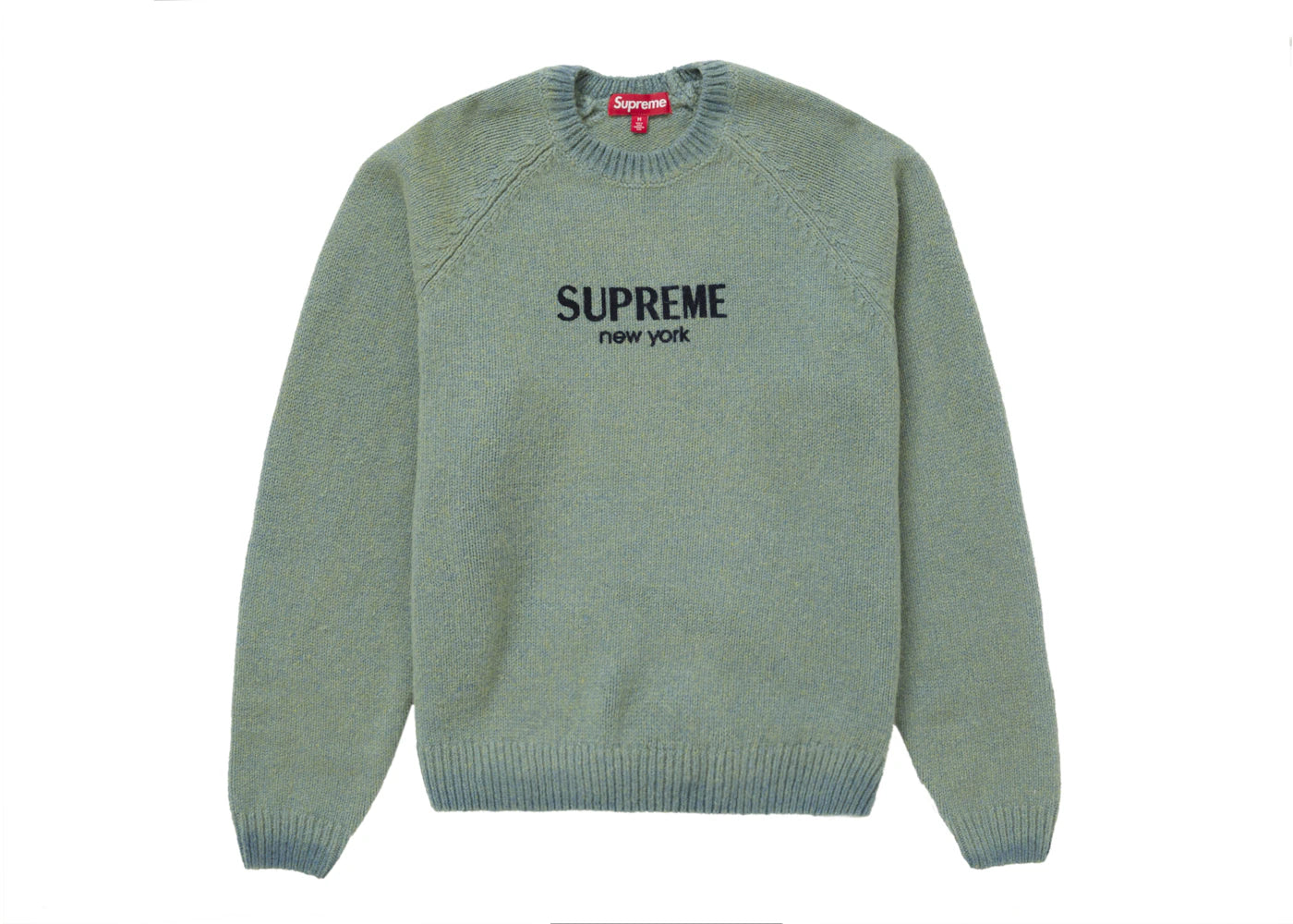 Supreme Flocked Logo Sweater Green