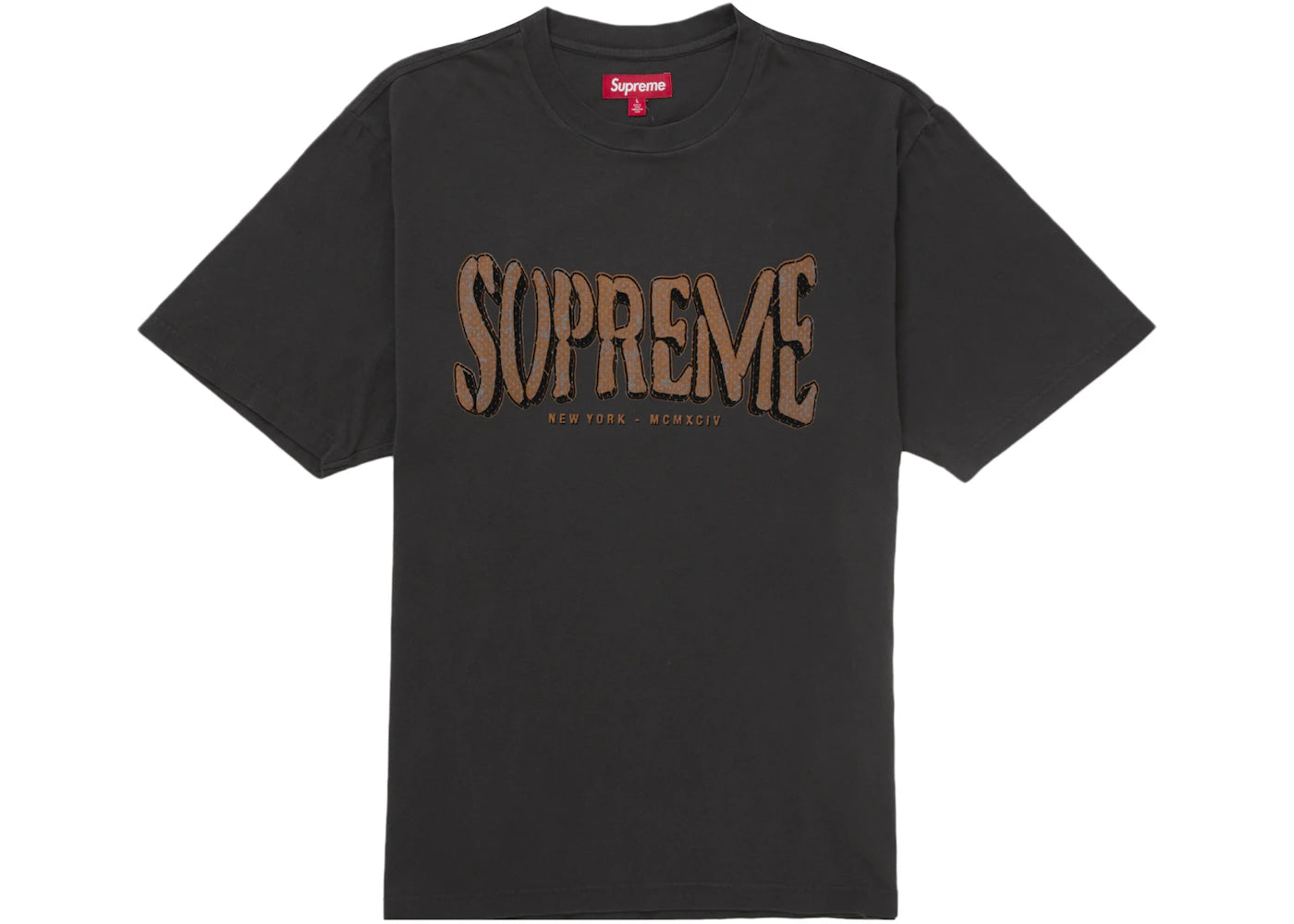 Supreme Flocked Washed S/S Top Black