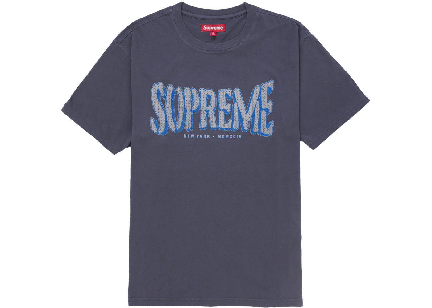 Supreme Flocked Washed S/S Top Navy