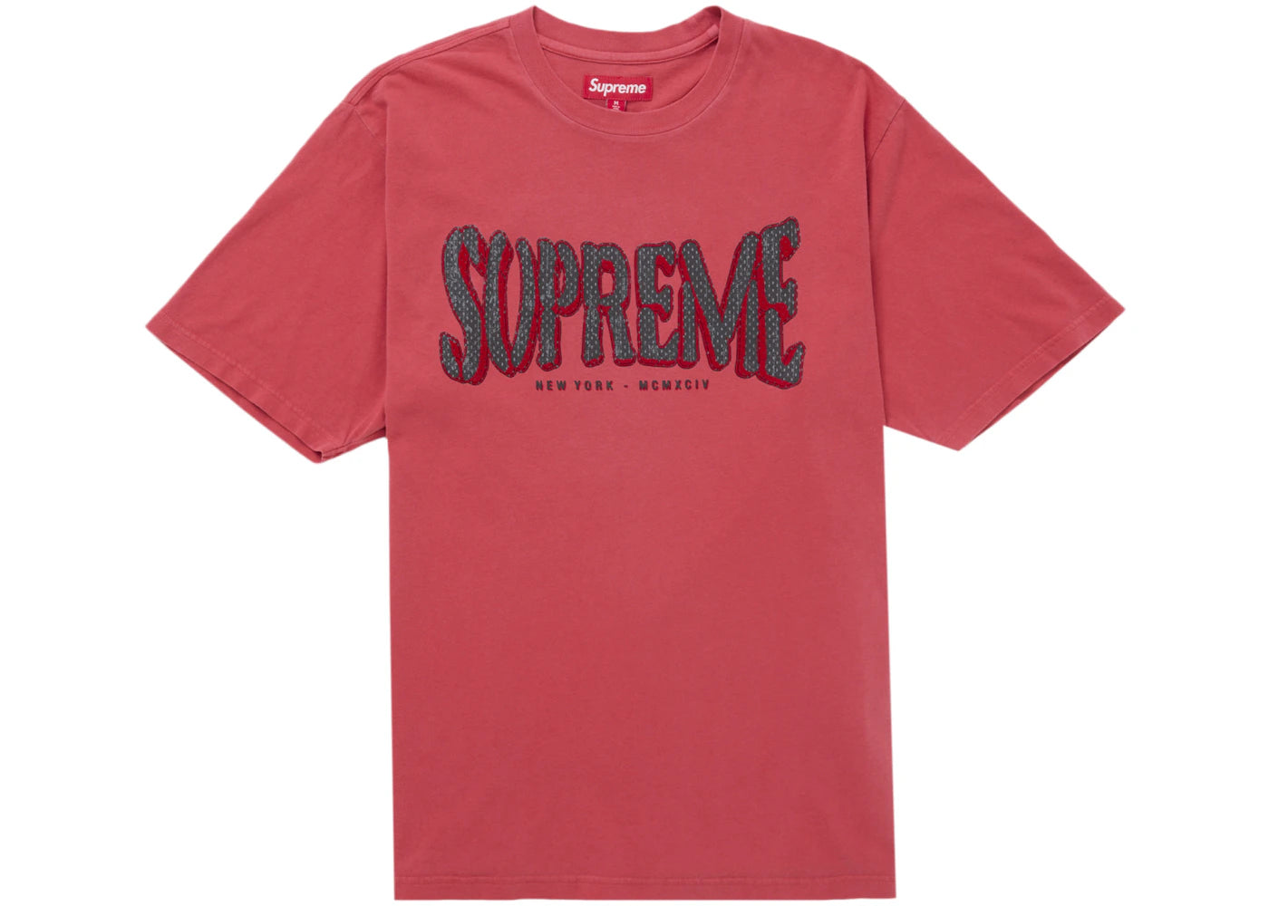Supreme Flocked Washed S/S Top Red