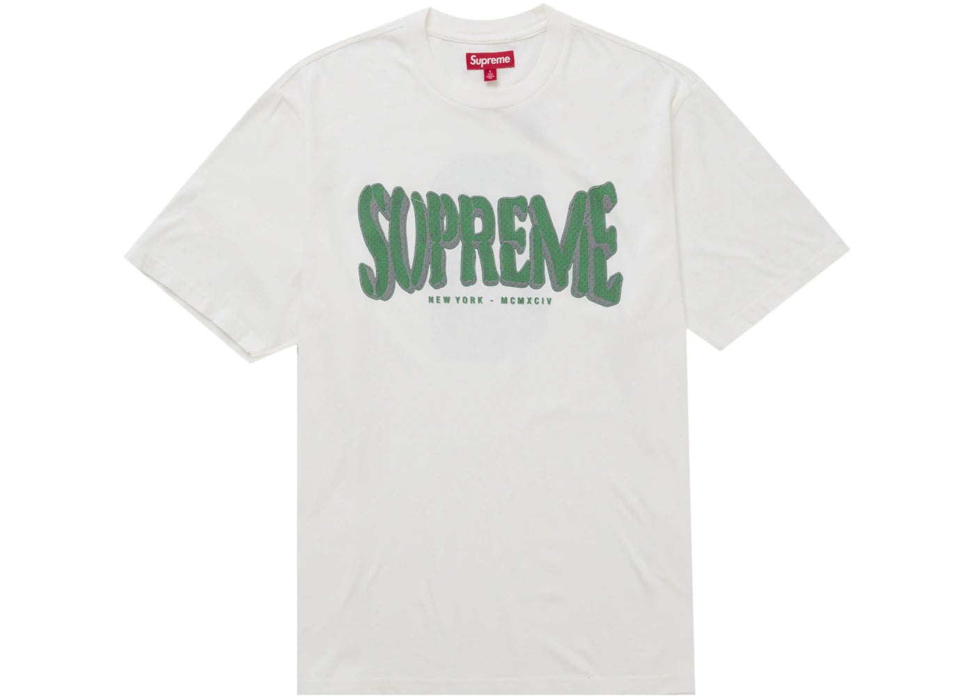 Supreme Flocked Washed S/S Top White