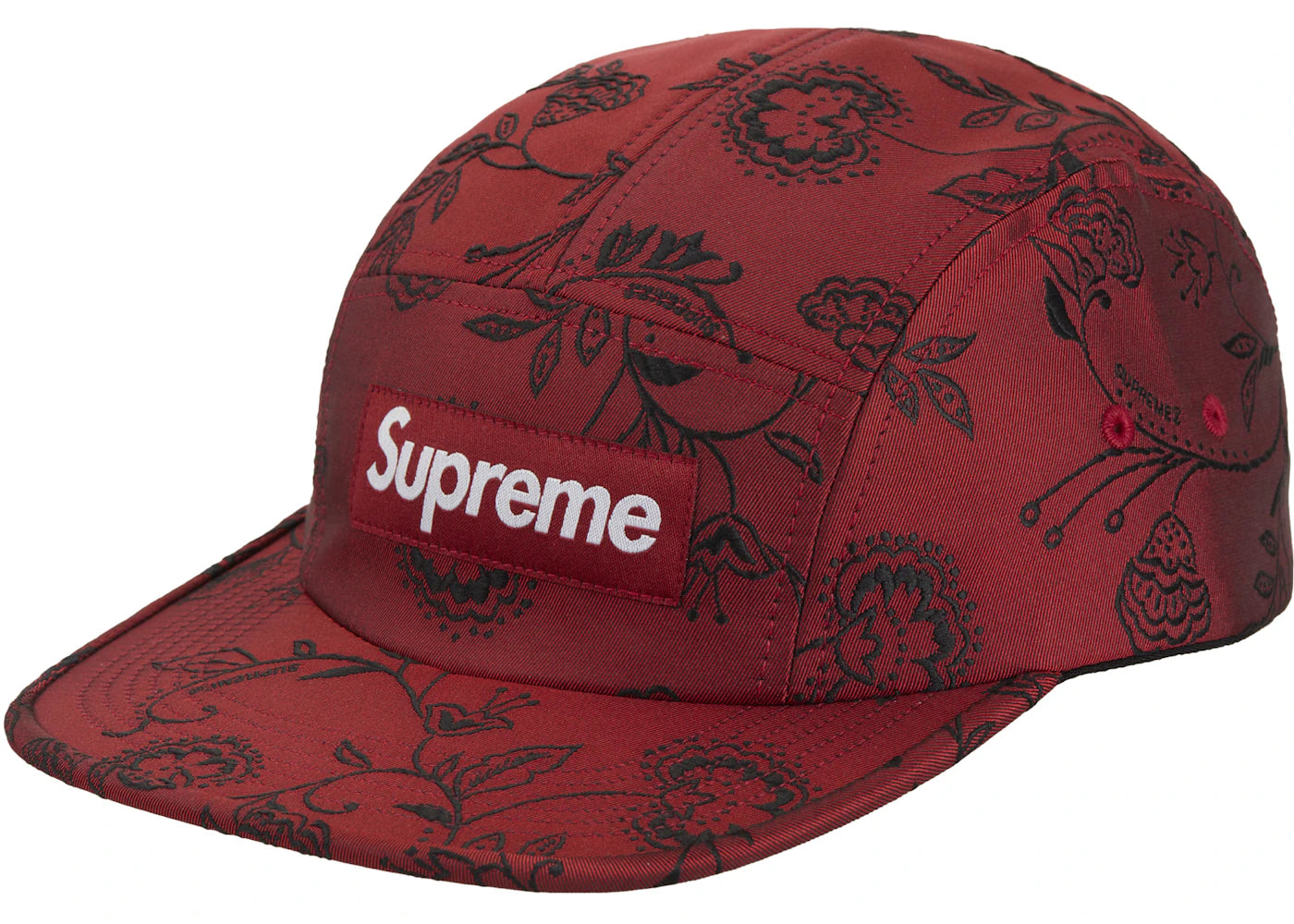 Supreme Floral Jacquard Camp Cap Red