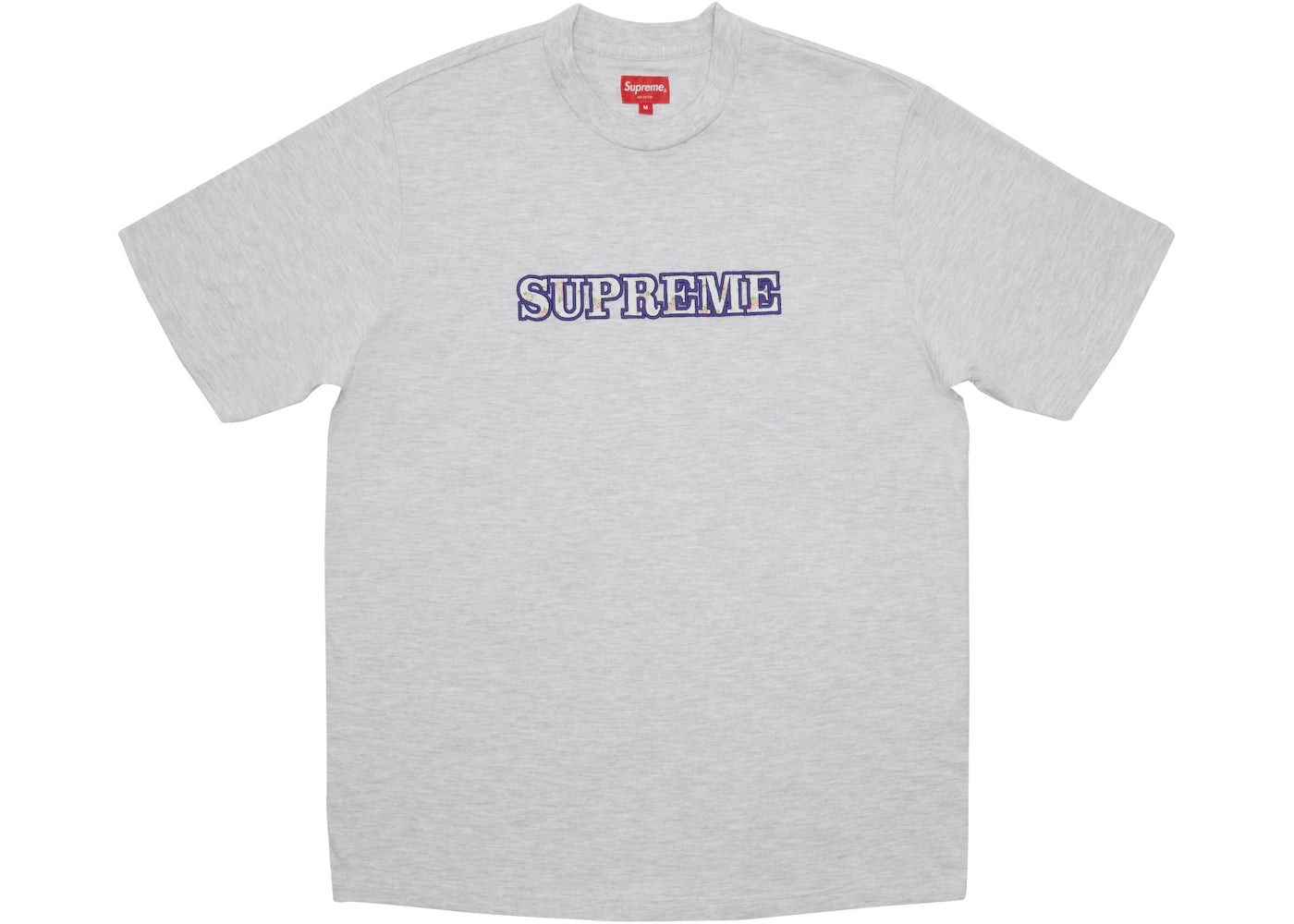 Supreme Floral Logo Tee Ash Grey