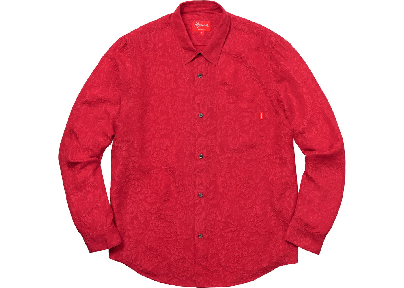 Supreme Floral Silk Jacquard Shirt Red