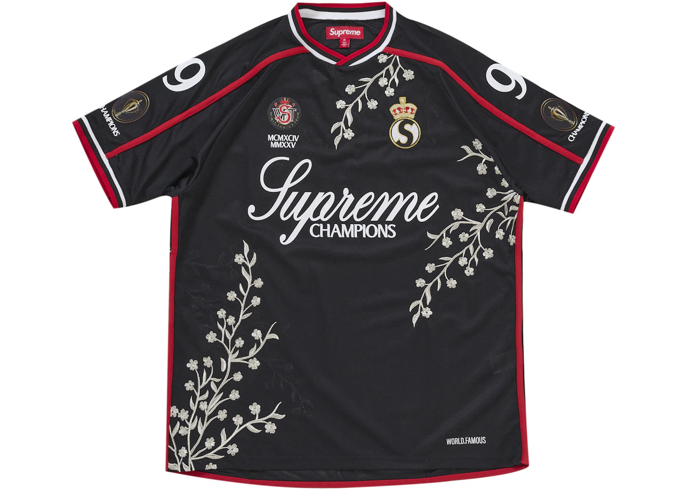 Supreme Floral Soccer Jersey Black