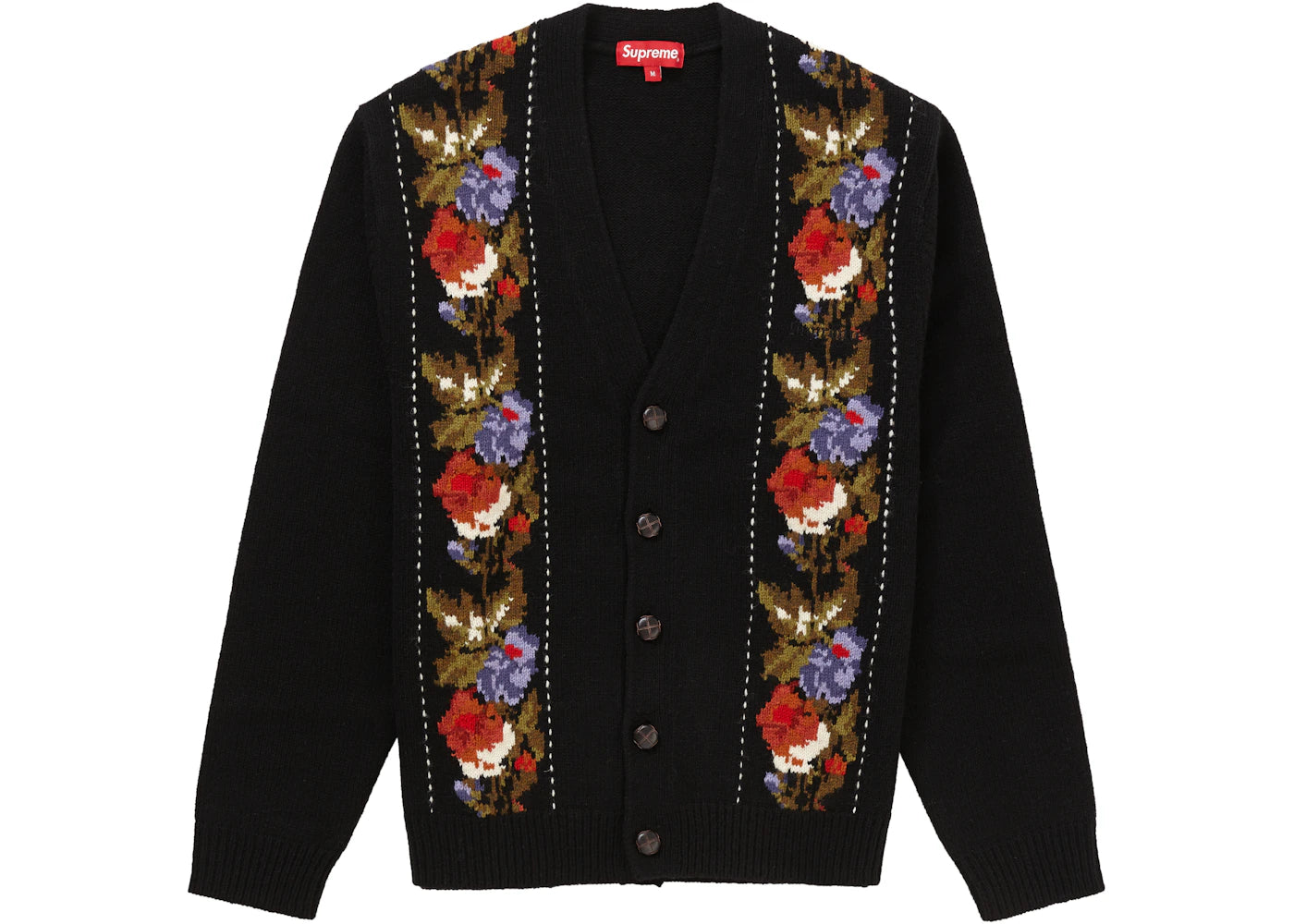 Supreme Floral Stripe Cardigan Black
