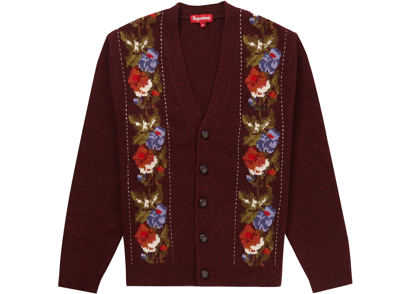 Supreme Floral Stripe Cardigan Red