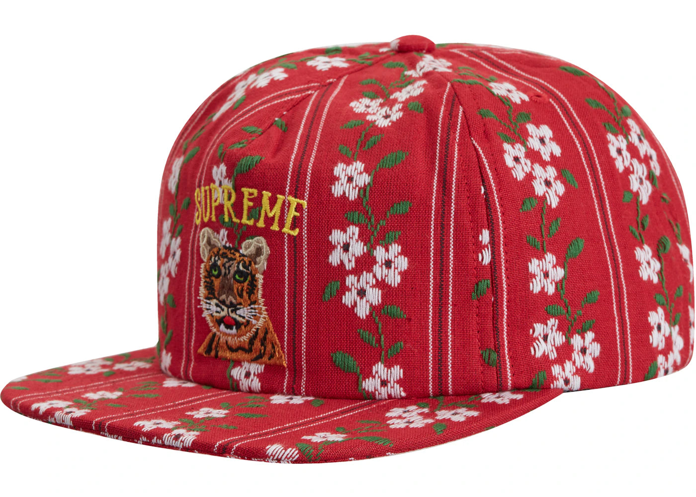 Supreme Flower Jacquard 5-Panel Red