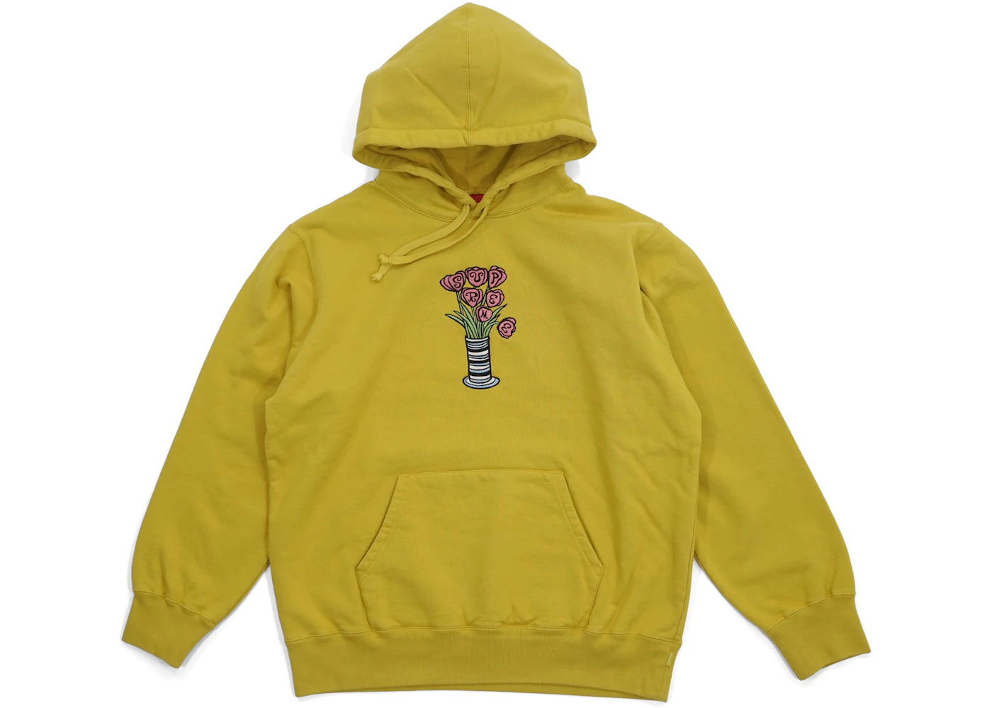 Supreme Flowers Hooded Sweatshirt Mustard