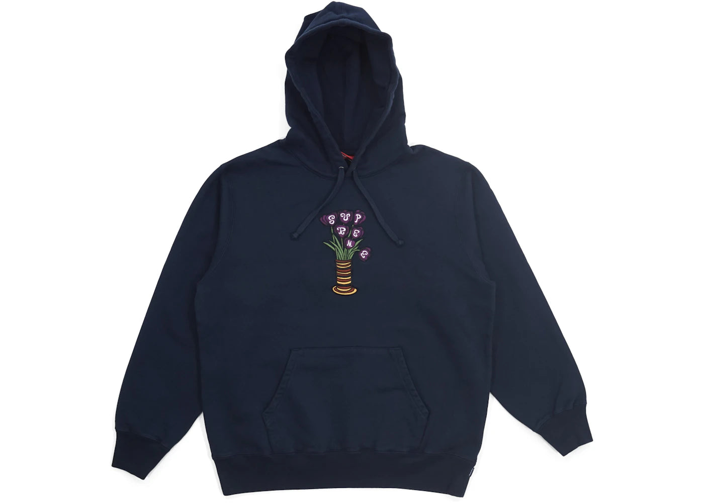 Supreme Flowers Hooded Sweatshirt Navy