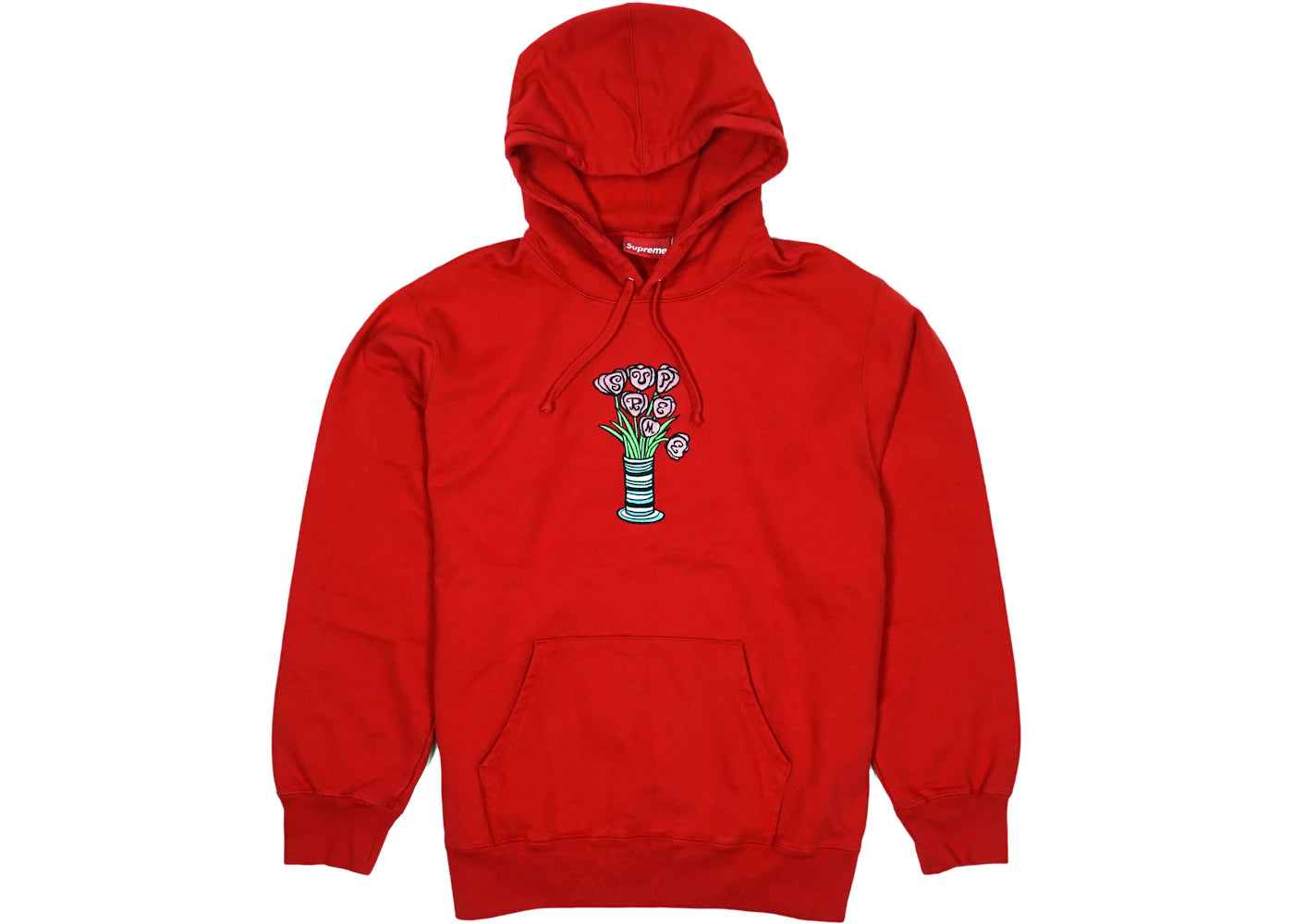 Supreme Flowers Hooded Sweatshirt Red