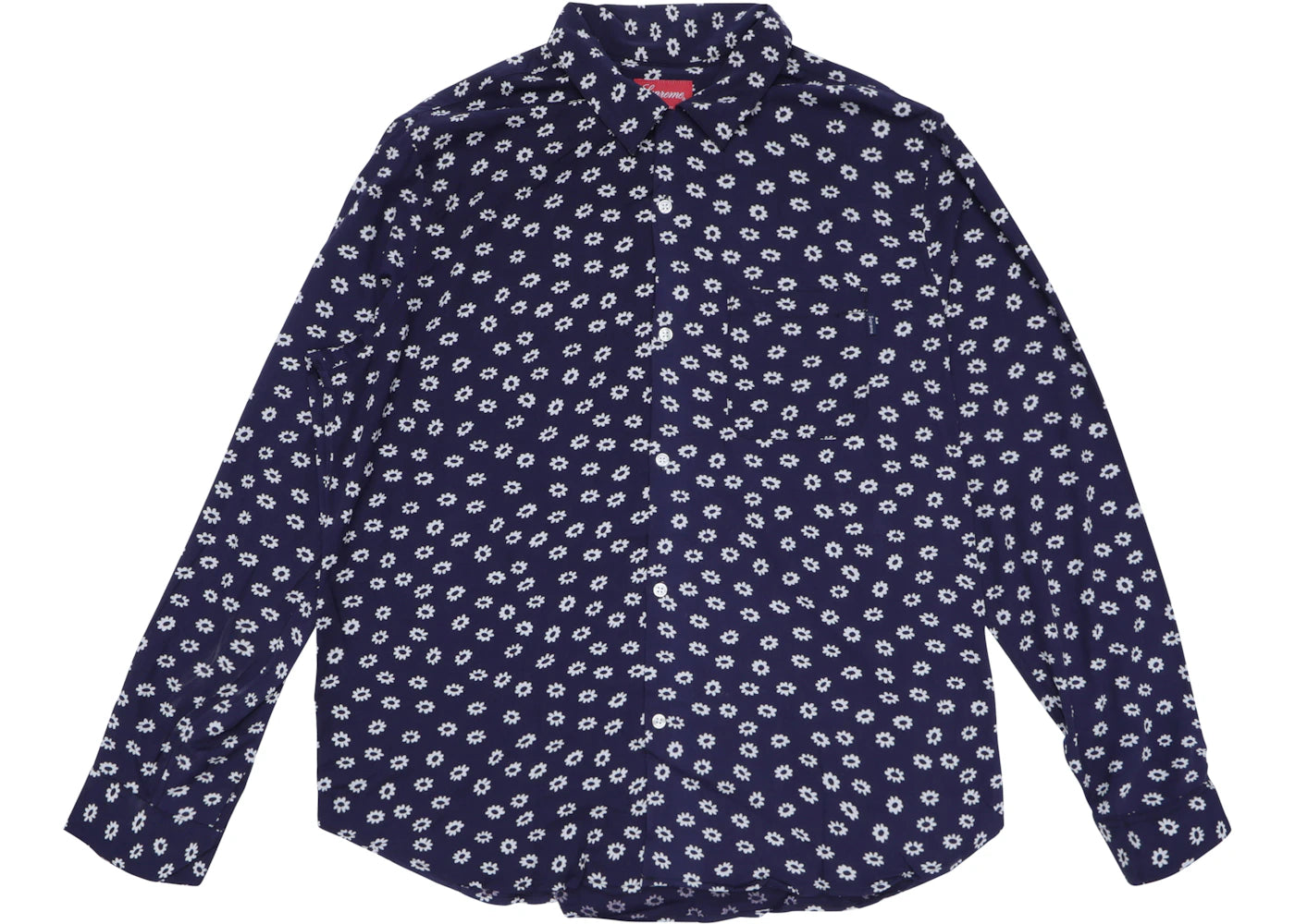 Supreme Flowers L/S Rayon Shirt Light Navy