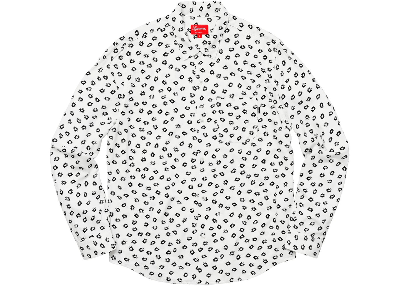 Supreme Flowers L/S Rayon Shirt White
