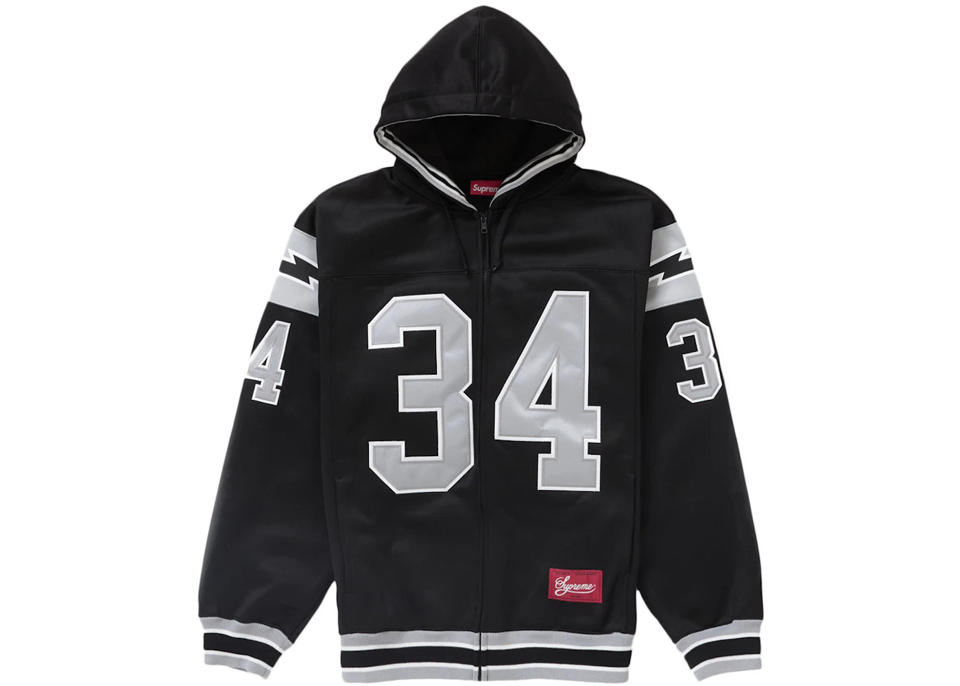 Supreme Football Zip Up Hooded Sweatshirt Black