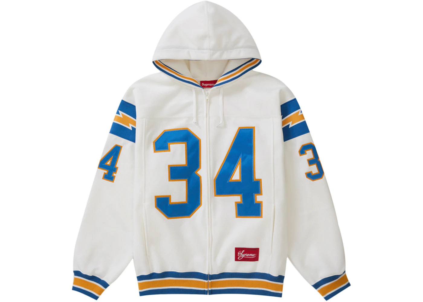 Supreme Football Zip Up Hooded Sweatshirt White