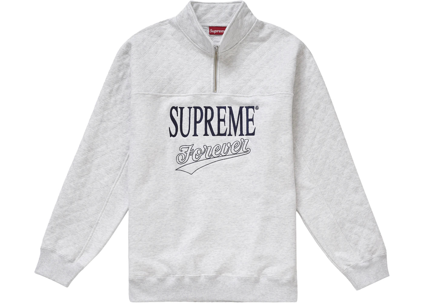 Supreme Forever Half Zip Sweatshirt Ash Grey