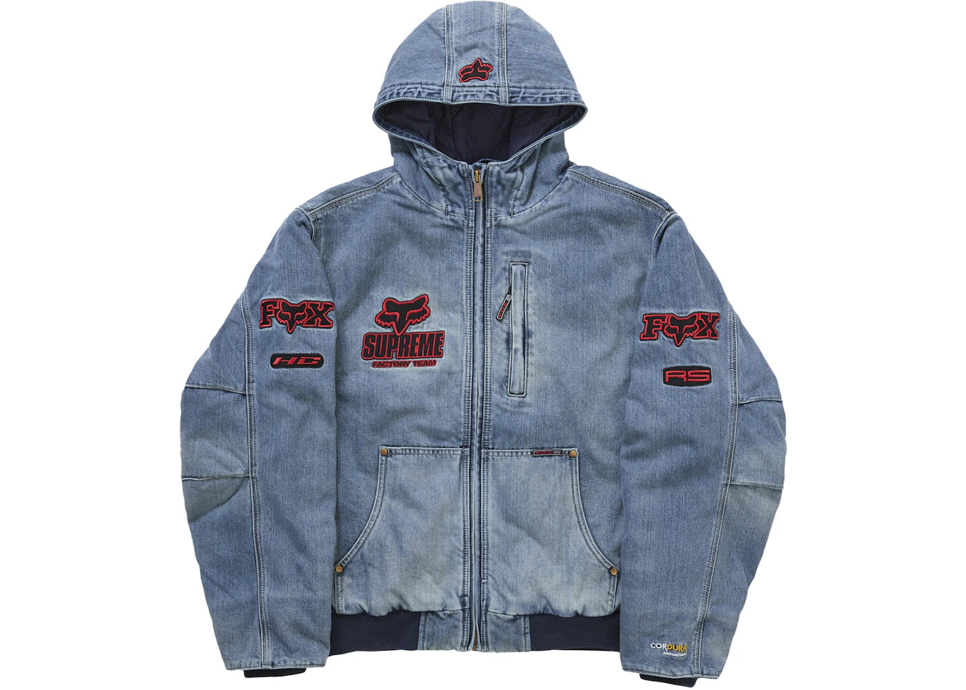 Supreme Fox Racing Hooded Work Jacket Denim