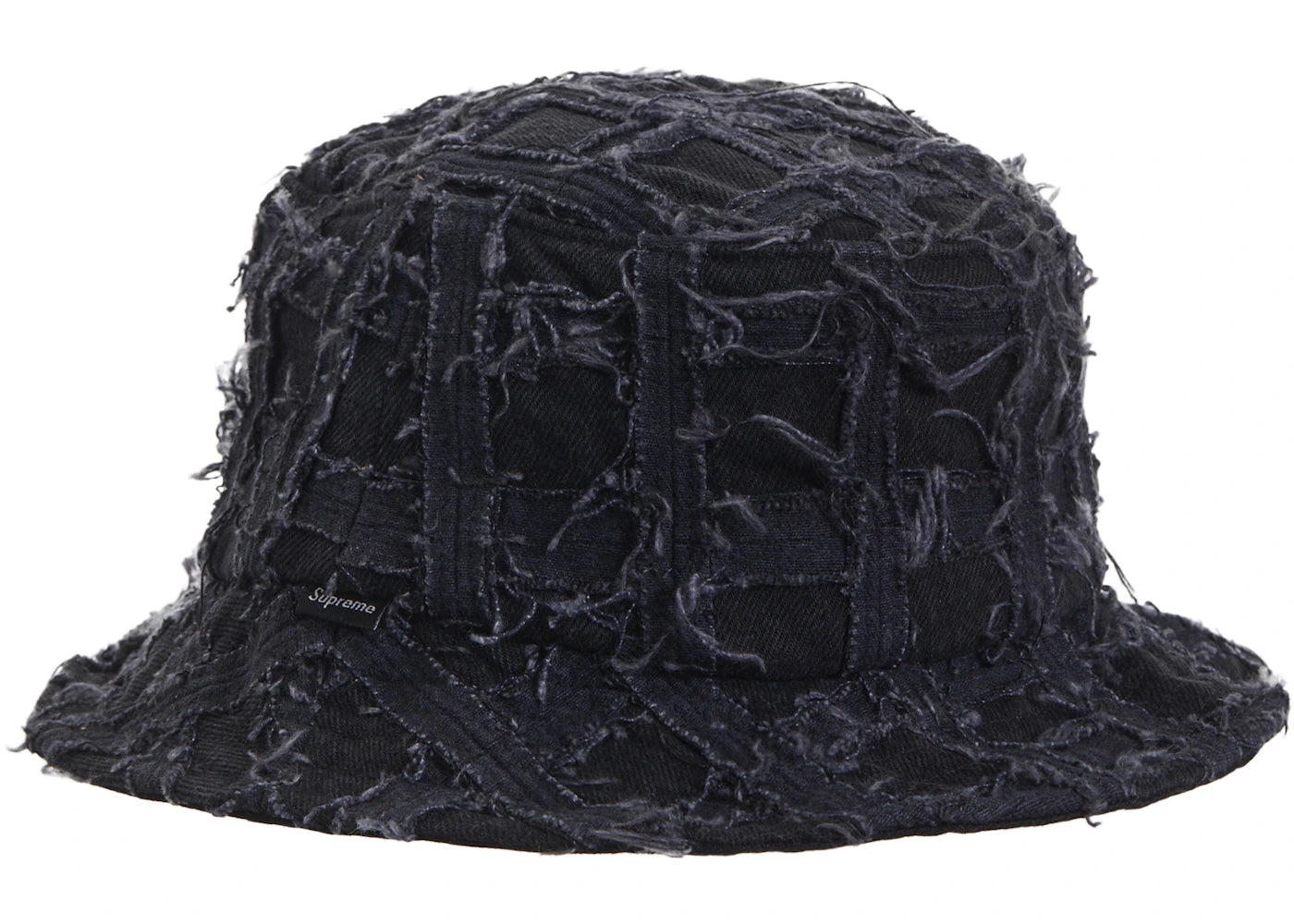 Supreme Frayed Patchwork Denim Crusher Washed Black
