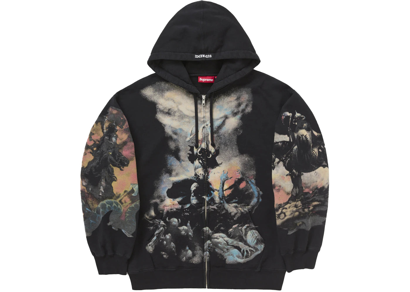 Supreme Frazetta Zip Up Hooded Sweatshirt Black