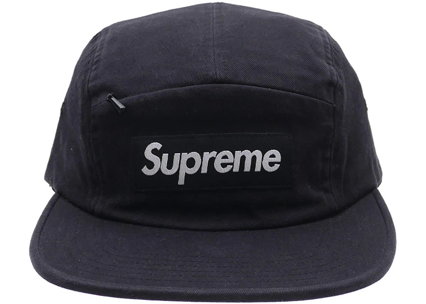 Supreme Front Panel Zip Camp Cap Black