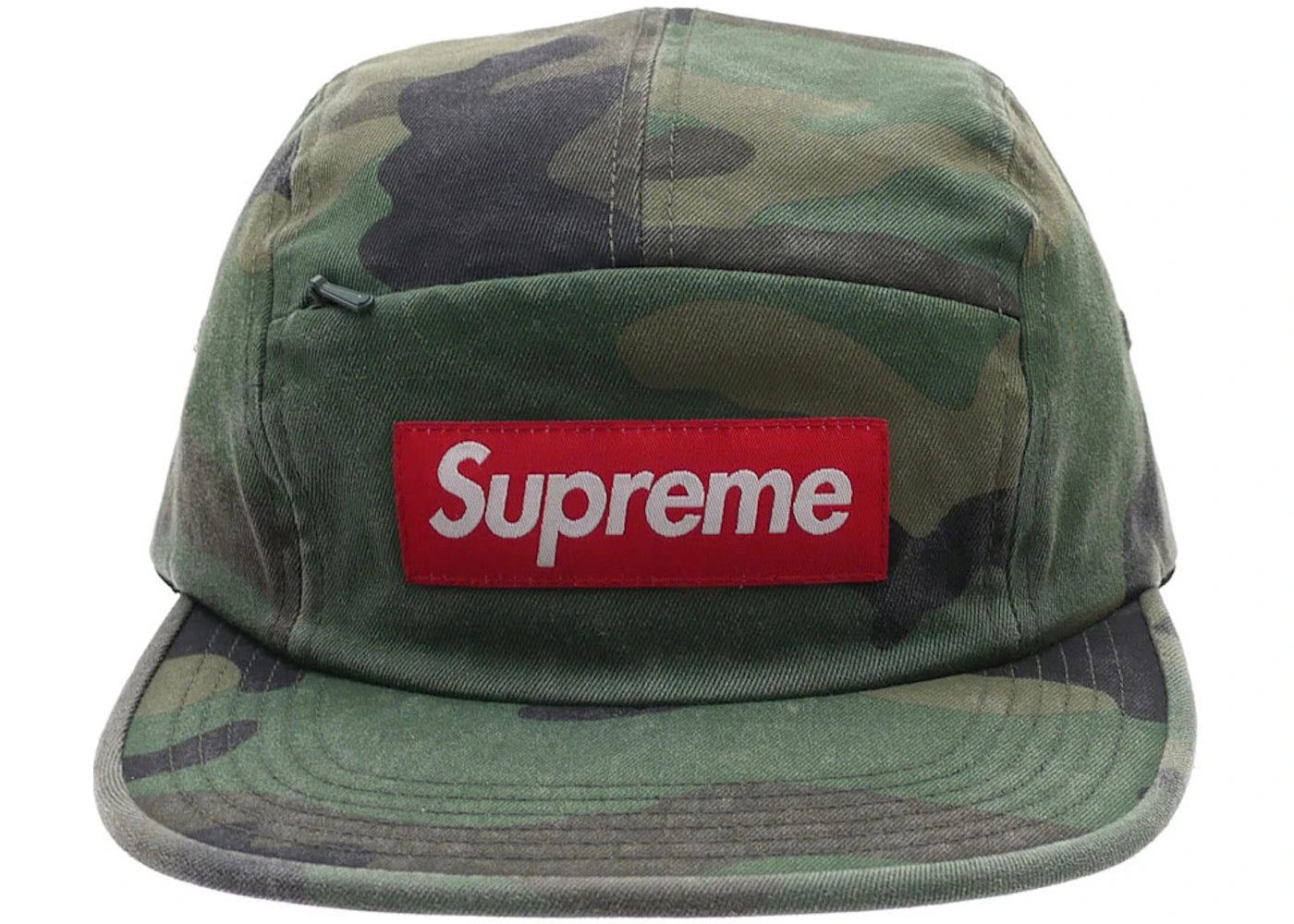 Supreme Front Panel Zip Camp Cap Woodland