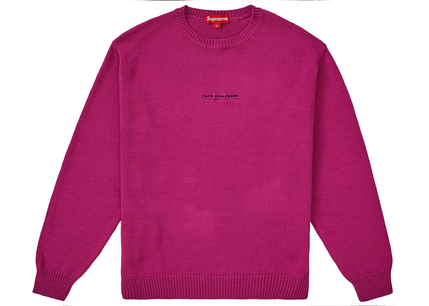 Supreme Fuck Everybody Sweater Magenta