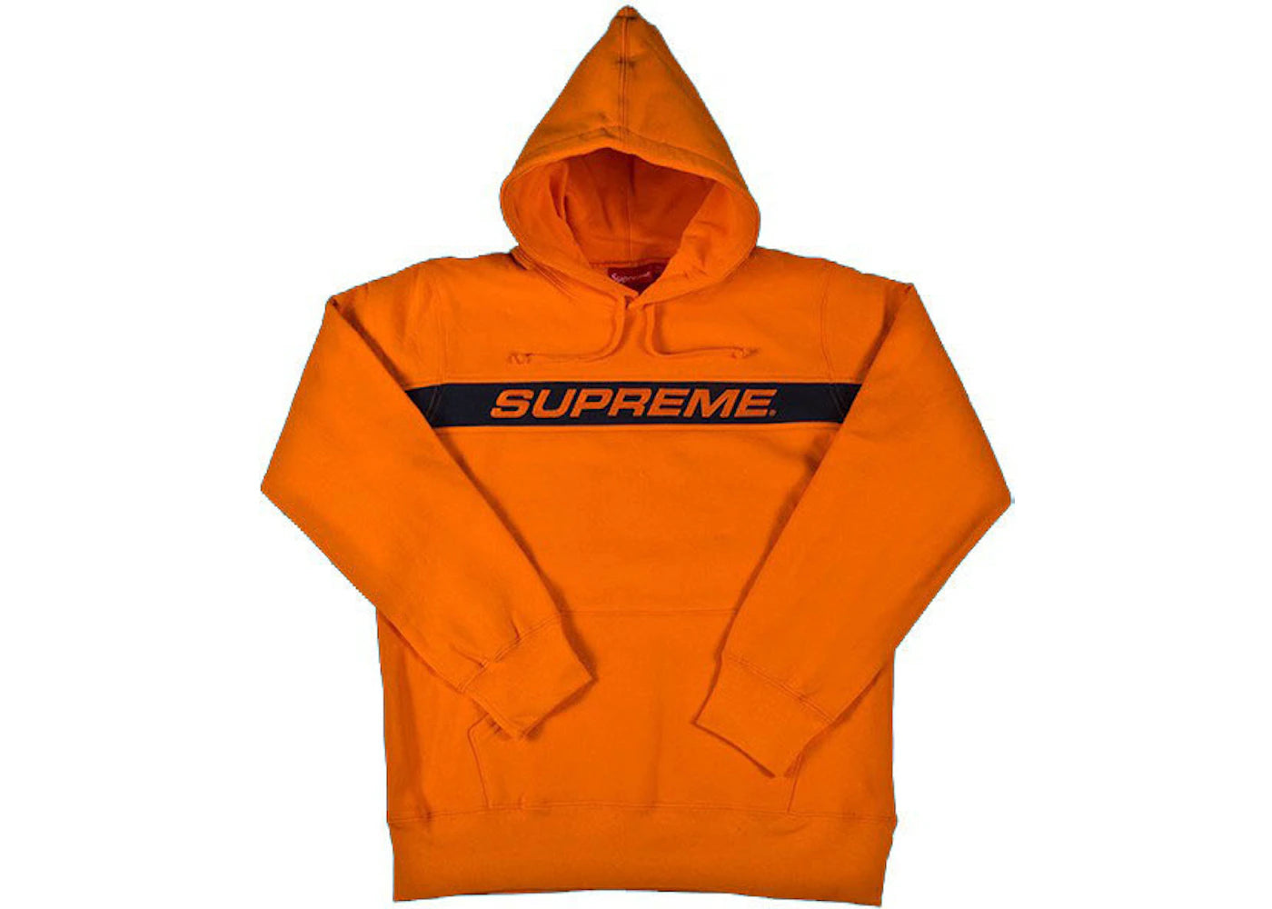 Supreme Full Stripe Hooded Sweatshirt Orange