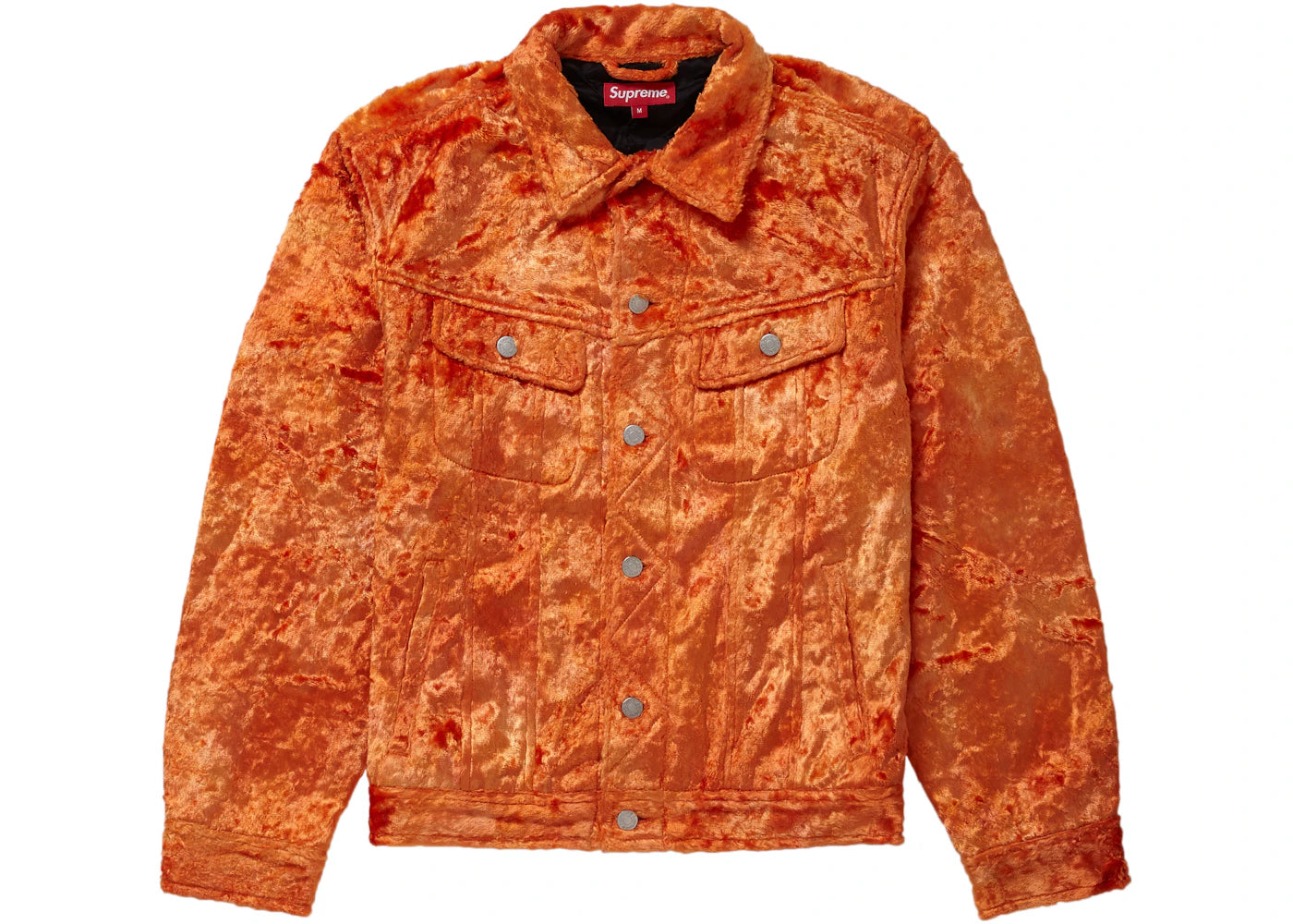 Supreme Fuzzy Pile Trucker Jacket Orange