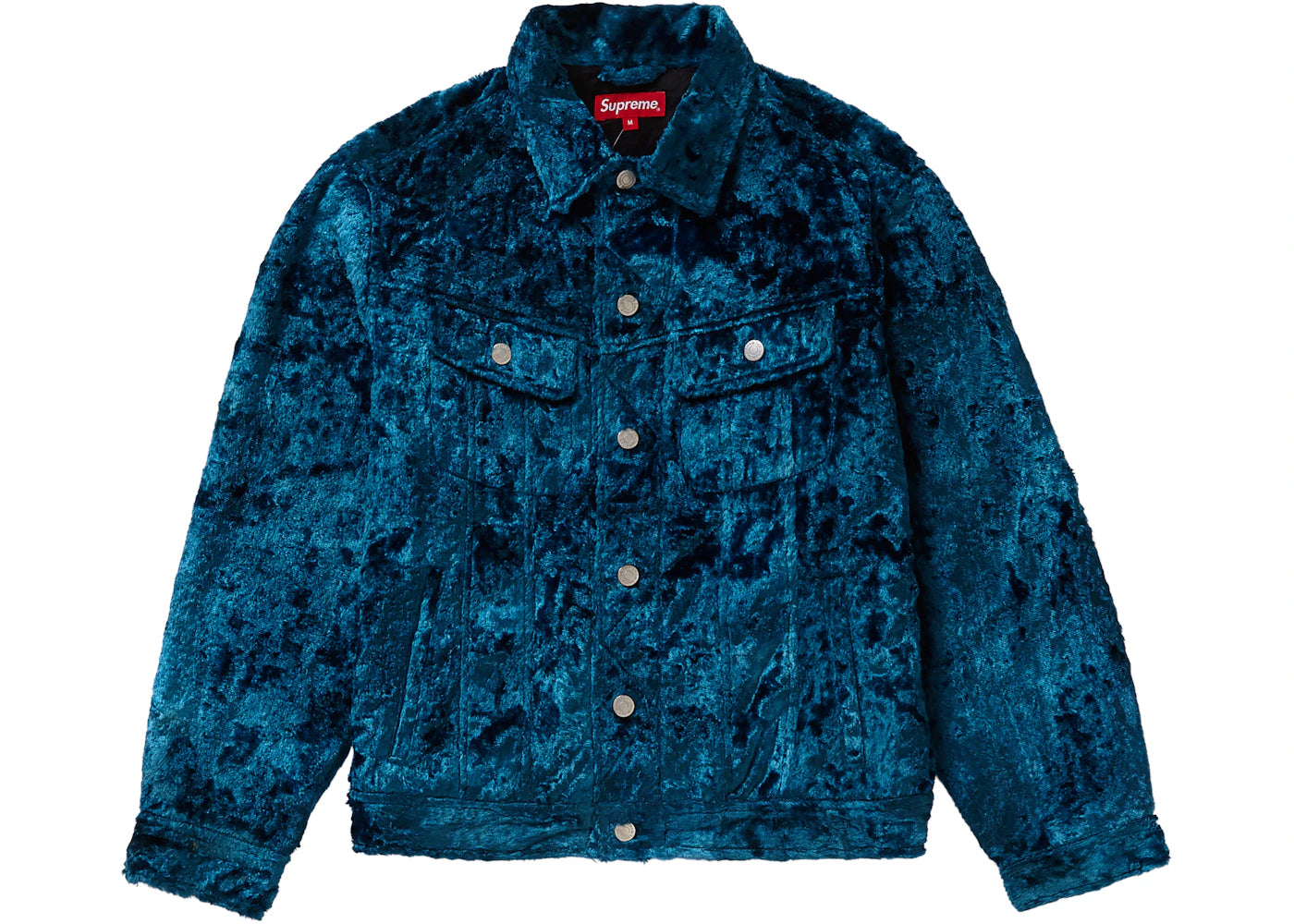 Supreme Fuzzy Pile Trucker Jacket Teal