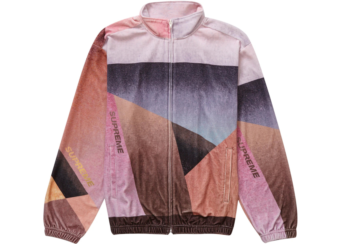 Supreme Geo Velour Track Jacket Pink